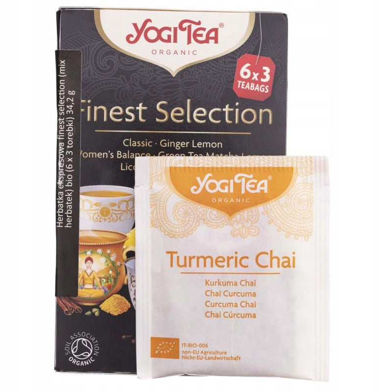 Zestaw herbat ekspresowych Finest Selection Yogi Tea 6 smaków ajurweda