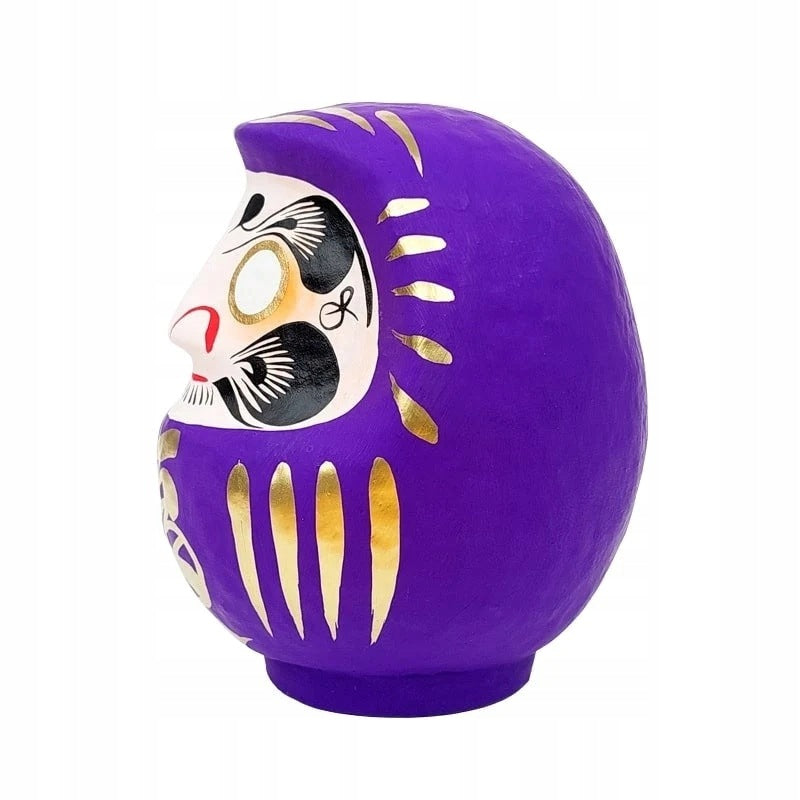Daruma japońska ręcznie malowana papier-mâché fioletowa symbol szczęścia
