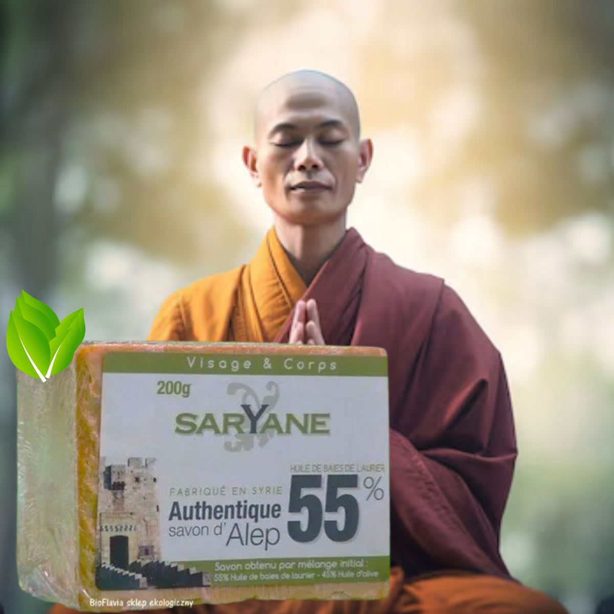 Mydło Aleppo naturalne organiczne 190g olej laurowy oliwa z oliwek Saryane