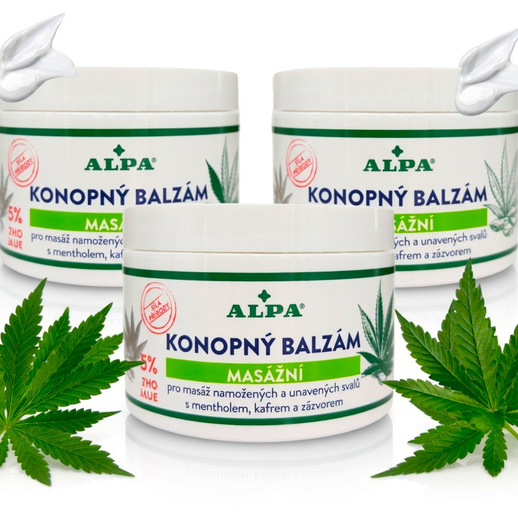 Balsam konopny Alpa przeciwbólowy nawilżający na zapalenia do masażu 3x250 ml