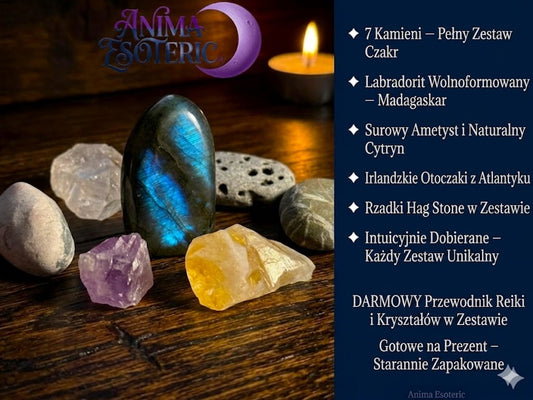 Chakra Stone Kit - Zestaw 7 rzadkich kamieni do medytacji