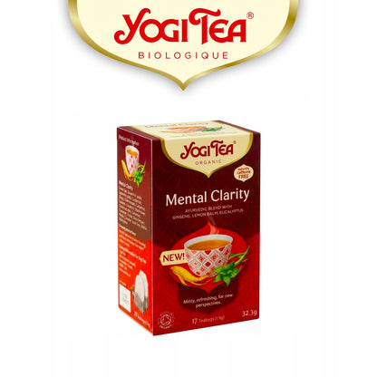 Herbata ziołowa żeń szeń Yogi Tea Mental Clarity 17 saszetek mięta EKO