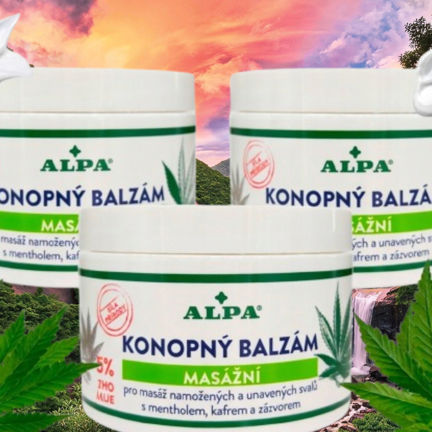 Balsam konopny Alpa przeciwbólowy nawilżający na zapalenia do masażu 3x250 ml