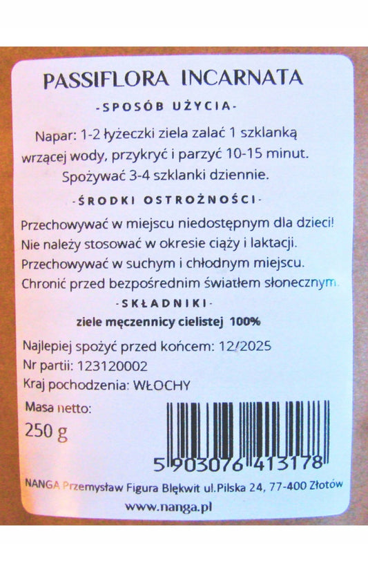 Passiflora zioła naturalne na stres bio adaptogen 2x 250g
