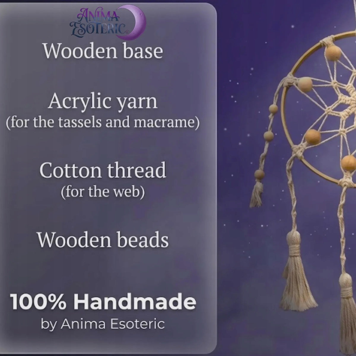 Łapacz snów z makramy hand made rękodzieło dekoracja ścienna w stylu boho