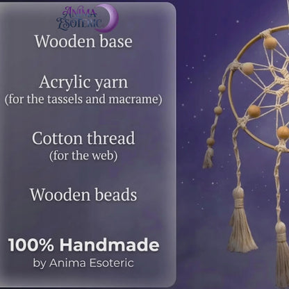 Łapacz snów z makramy hand made rękodzieło dekoracja ścienna w stylu boho