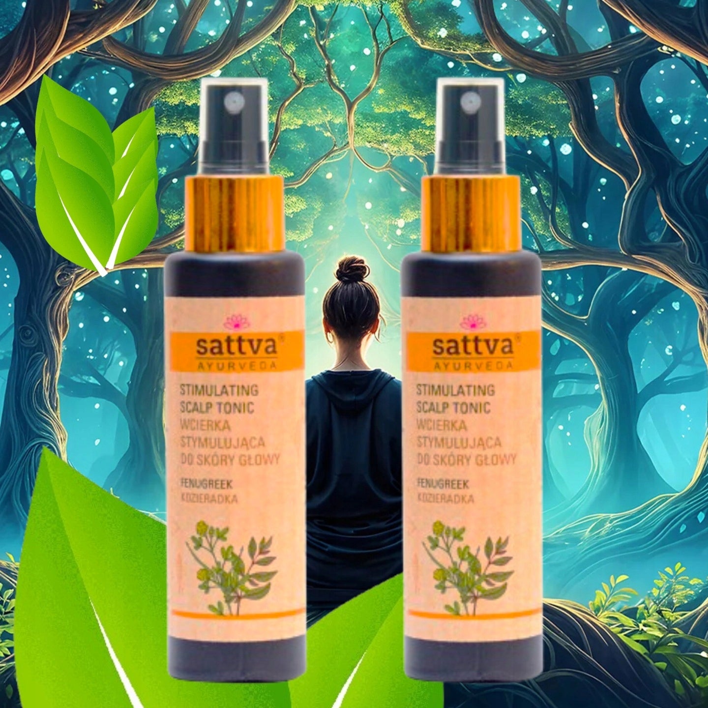 wcierka do skóry głowy stymulująca ajurwedyjska kozieradka Sattva 2x100 ml