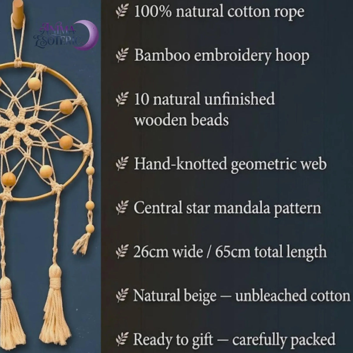 Łapacz snów z makramy hand made rękodzieło dekoracja ścienna w stylu boho