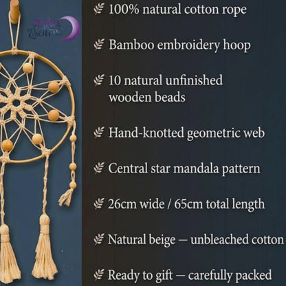 Łapacz snów z makramy hand made rękodzieło dekoracja ścienna w stylu boho