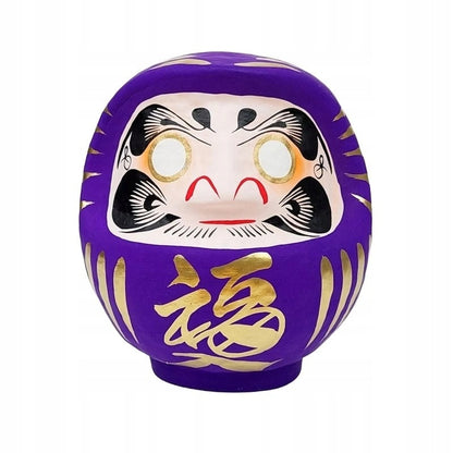 Daruma japońska ręcznie malowana papier-mâché fioletowa symbol szczęścia