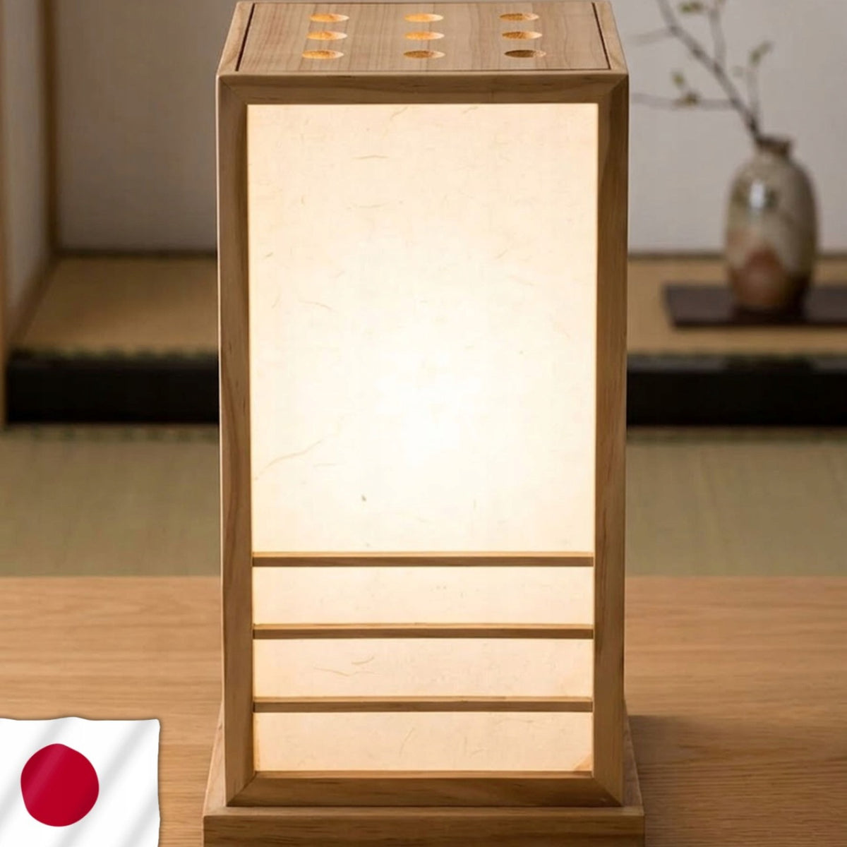Lampa japońska stojąca ręcznie wykonana dekoracyjna japoński papier shoji