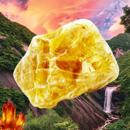 Cytryn kamień naturalny nieoszlifowany duży optymalizacja energii czakr