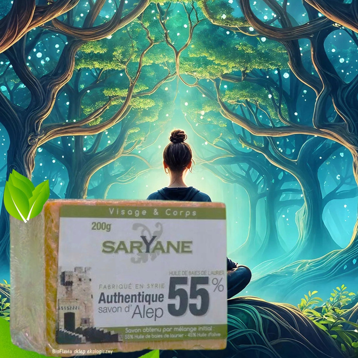 Mydło Aleppo naturalne organiczne 190g olej laurowy oliwa z oliwek Saryane