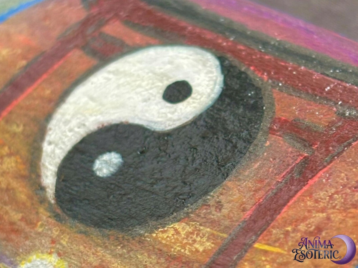 Kamień ręcznie malowany Yin Yang i brama Torii ozdoba w japońskim stylu Hand Made