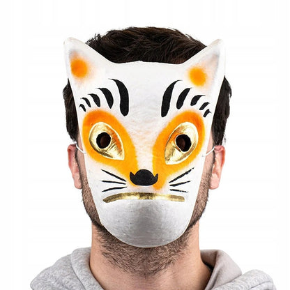 Japońska maska Kitsune papier-mâché ręcznie malowana w japonii rękodzieło