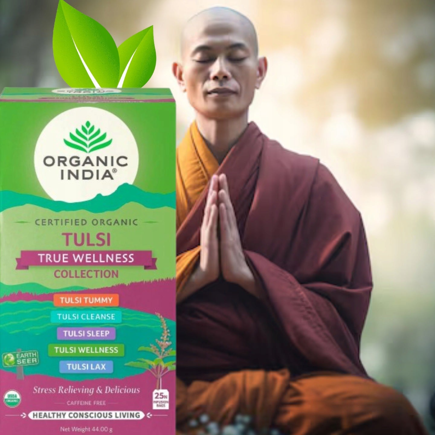 Herbata ziołowa tulsi true wellness collection 50 torebek indie ayurveda