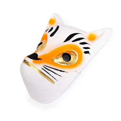 Japońska maska Kitsune papier-mâché ręcznie malowana w japonii rękodzieło