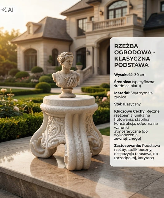 Rzeźba ogrodowa podstawa z żywicy stolik ogrodowy w stylu pałacowym