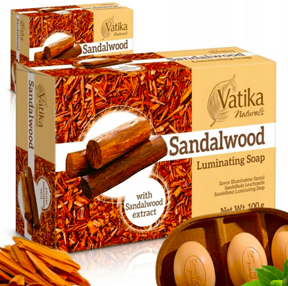 Mydło sandałowe na zmarszczki naturalne Sandalwood Soap Vatika 2x100g