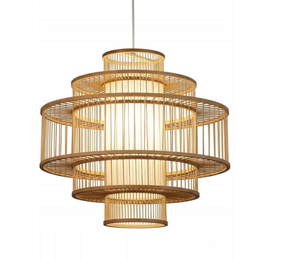 Lampa bambusowa wisząca ręcznie robiona do jadalni i salonu Luxury E27