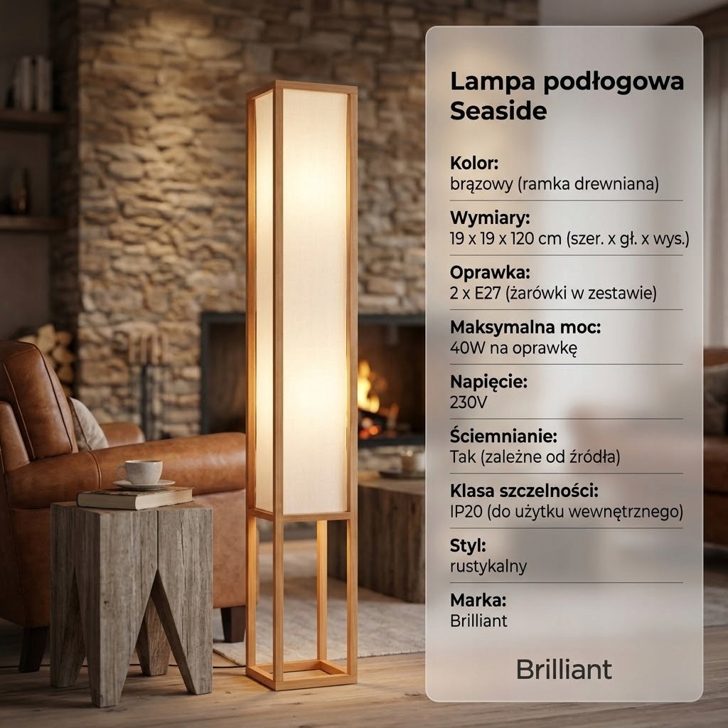 Lampa podłogowa stojąca rustykalna do sypialni salonu ściemnialna luxury