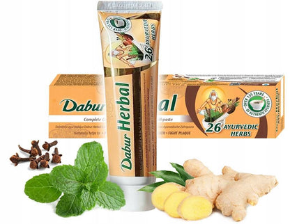 Ajurwedyjska Pasta do zębów 26 ziół bez fluoru ziołowa Dabur Herbal 100ml