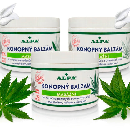 Balsam konopny Alpa przeciwbólowy nawilżający na zapalenia do masażu 3x250 ml