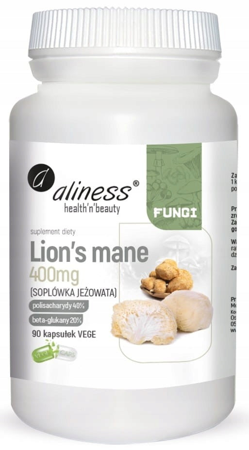 Lion's Mane Aliness Soplówka Jeżowata koncentracja trawienie 2x 90 kaps