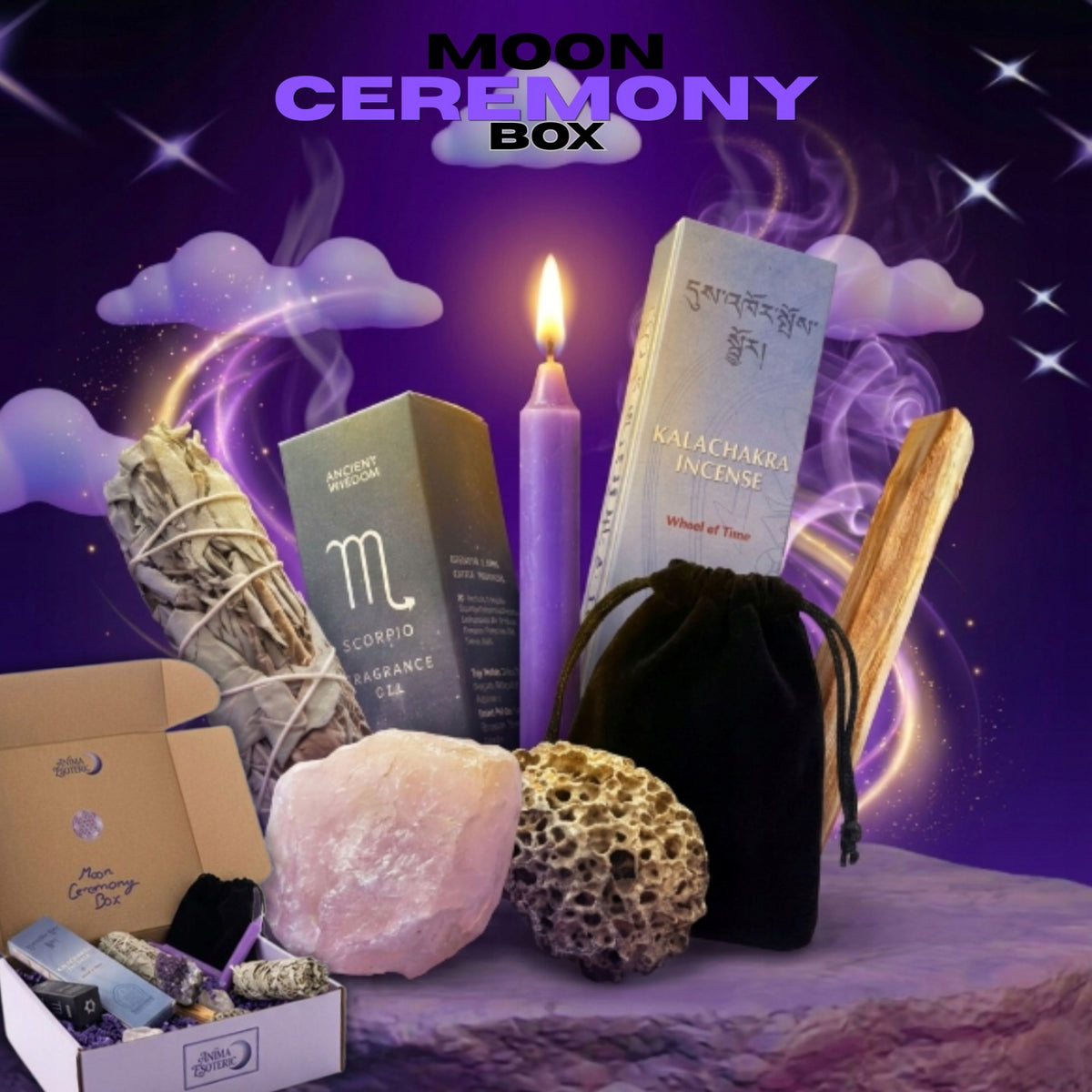 Pudełko zestaw rytualny do ceremonii na wyciszenie Moon Ceremony Box