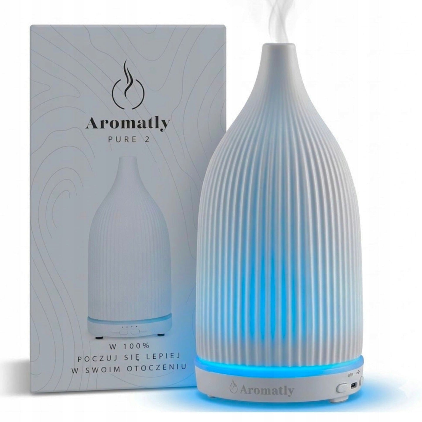Dyfuzor zapachowy ceramiczny aromaterapia nocna lampka 2w1 na prezent