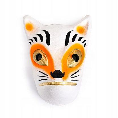 Japońska maska Kitsune papier-mâché ręcznie malowana w japonii rękodzieło