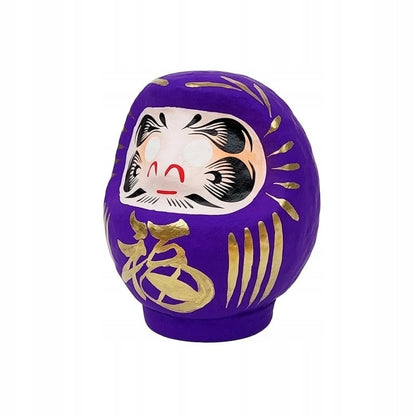 Daruma japońska ręcznie malowana papier-mâché fioletowa symbol szczęścia