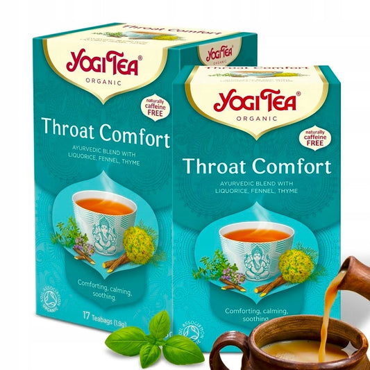 Herbata ajurwedyjska na gardło ziołowa kojąca ból gardła naturalna organic Yogi Tea Throat Comfort