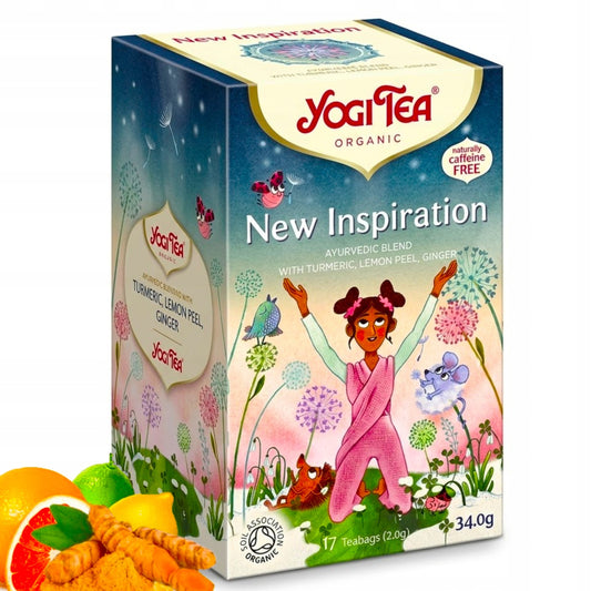 Herbata ziołowa kurkuma imbir cytryna ajurwedyjska Yogi Tea New Inspiration