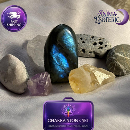 Chakra Stone Kit - Zestaw 7 rzadkich kamieni do medytacji