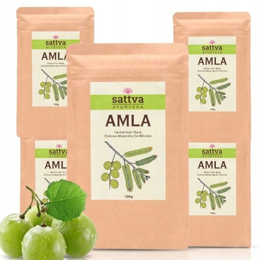 Maseczka ziołowa do włosów ajurwedyjska amla Sattva herbal powder 4x100g