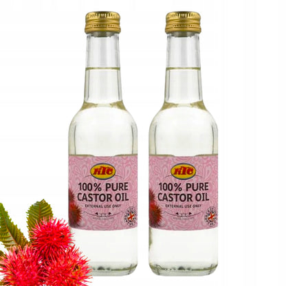 Olej rycynowy na skórę brwi i rzęsy KTC z Indii do pielęgnacji 2x250 ml
