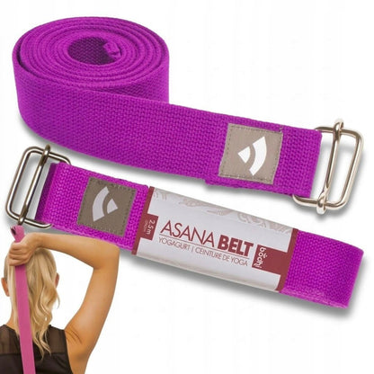 Pasek do jogi naturalny z bawełny 250cm klamra metalowa