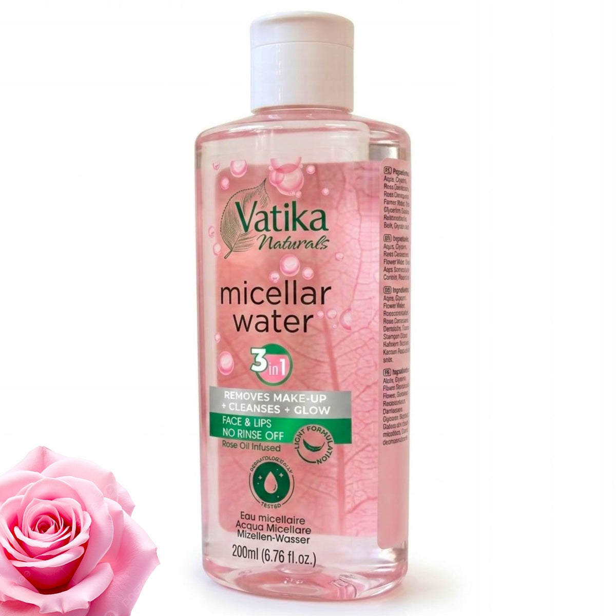 Różany płyn micelarny 3w1 do usuwania makijażu pielęgnacji Vatika 200ml