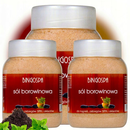 Sól borowinowa naturalna do kąpieli okładów 3x1350g zestaw przeciwzapalny