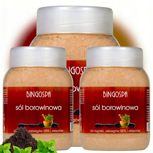 Sól borowinowa naturalna do kąpieli okładów 3x1350g zestaw przeciwzapalny