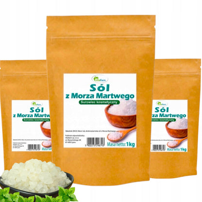 Sól z morza martwego naturalna nieoczyszczona zestaw do kąpieli 3x1kg