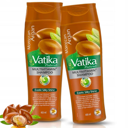 Szampon arganowy 2x400ml na wypadające włosy zniszczone i farbowane Vatika