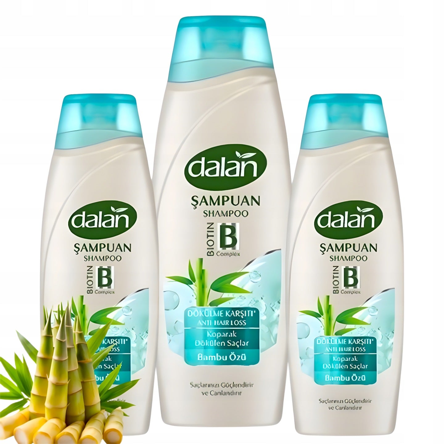 Szampon do wypadających włosów z Bambusa w składzie biotyna Dalan 3x450ml