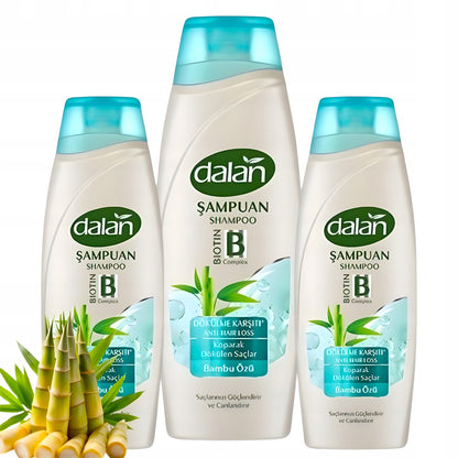 Szampon do wypadających włosów z Bambusa w składzie biotyna Dalan 3x450ml