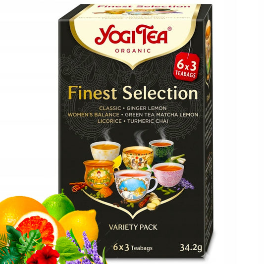Zestaw herbat ekspresowych Finest Selection Yogi Tea 6 smaków ajurweda
