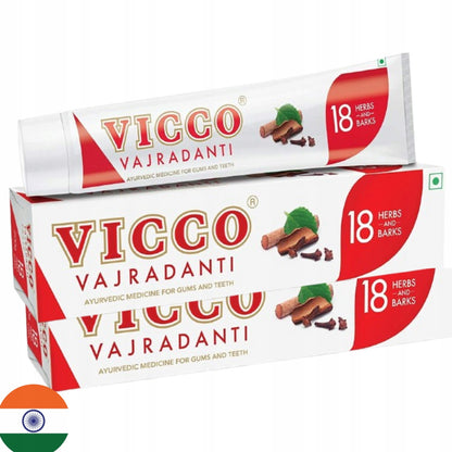 Ziołowa pasta do zębów bez fluoru Vicco Vajradanti 2x 200g + Mydło w płynie